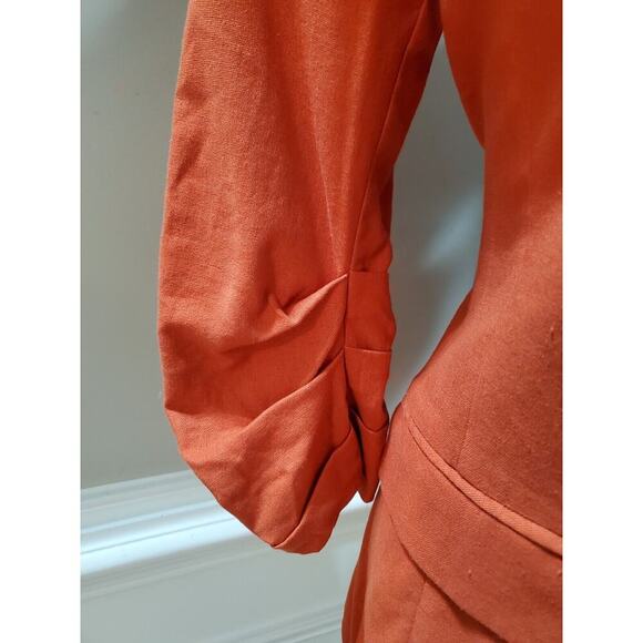 Lush Coral Cotton Single Breasted One Button Boyfriend Blazer Jacket Size Small - Picture 4 of 14